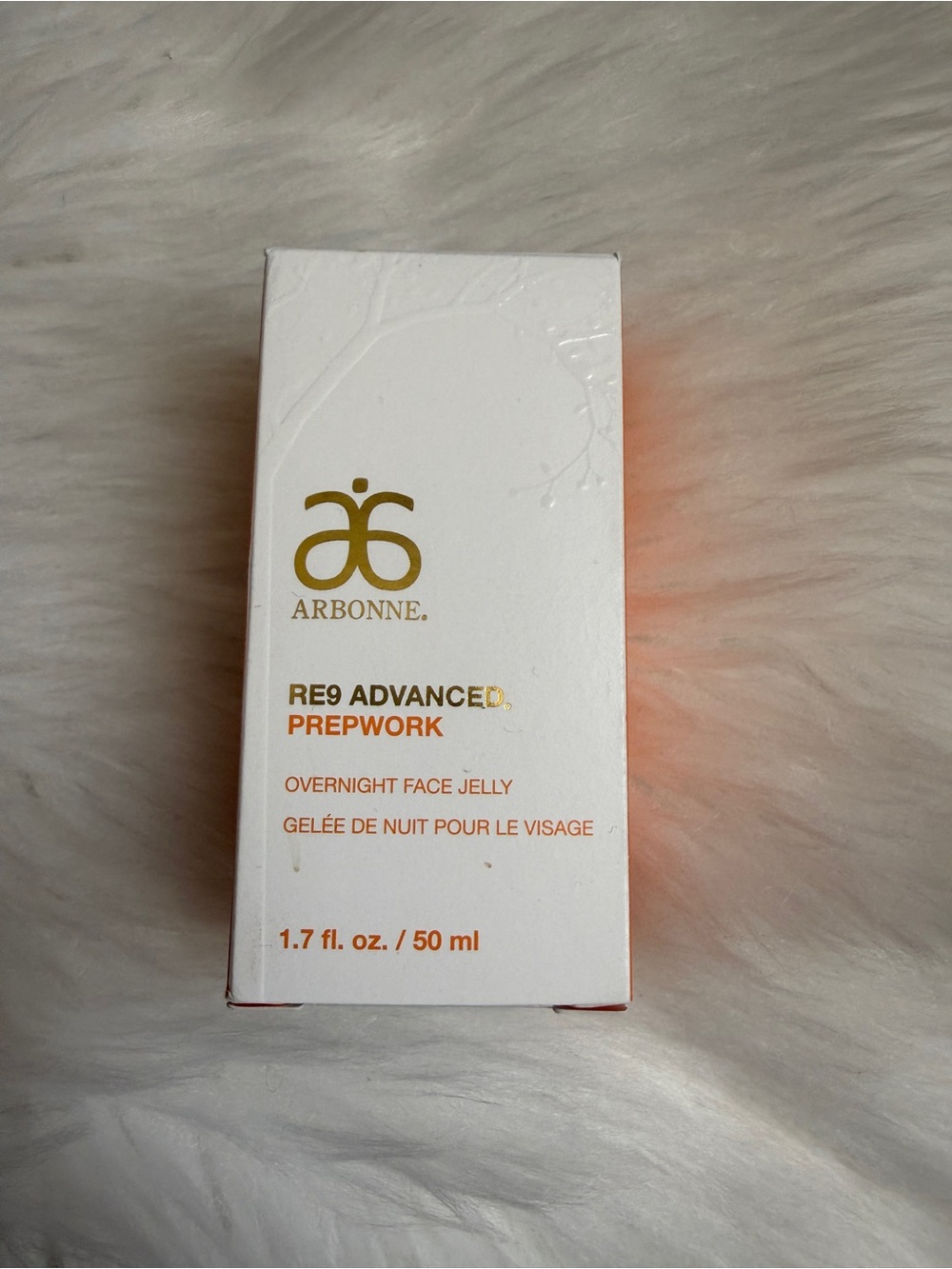 Arbonne RE9 Advanced Prepwork Overnight Face Jelly - White and Gold Accents